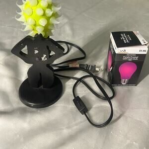 Lady shaped lamp with spikes yellow and purple light bulbs